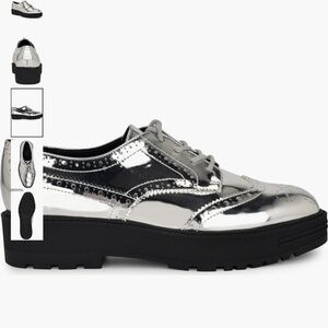 Nine West Silver Resttin Wingtip Platform Silver shoes